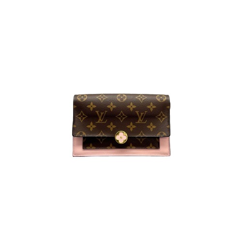 Louis Vuitton Flore Chain Wallet Monogram Brown Pink