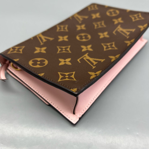 Louis Vuitton Flore Chain Wallet Monogram Brown Pink