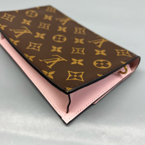 Louis Vuitton Flore Chain Wallet Monogram Brown Pink