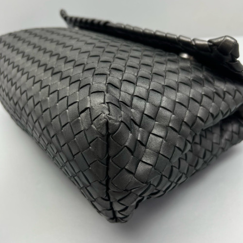 Bottega Veneta Large Olimpia Shoulder Bag Calfskin Intrecciato Black