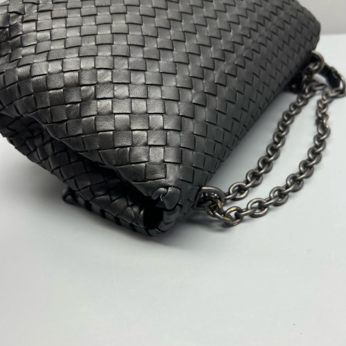 Bottega Veneta Large Olimpia Shoulder Bag Calfskin Intrecciato Black