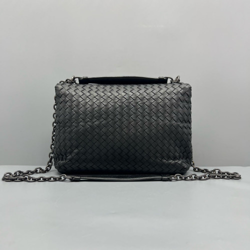Bottega Veneta Large Olimpia Shoulder Bag Calfskin Intrecciato Black