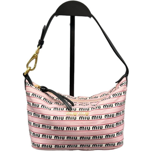 Miu Miu Mini Spirit Bag Re Nylon Calfskin Pink Black White