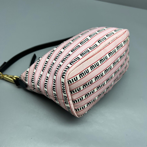 Miu Miu Mini Spirit Bag Re Nylon Calfskin Pink Black White