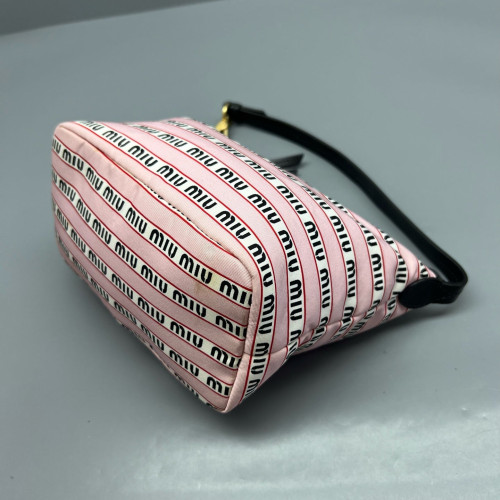 Miu Miu Mini Spirit Bag Re Nylon Calfskin Pink Black White