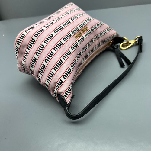 Miu Miu Mini Spirit Bag Re Nylon Calfskin Pink Black White