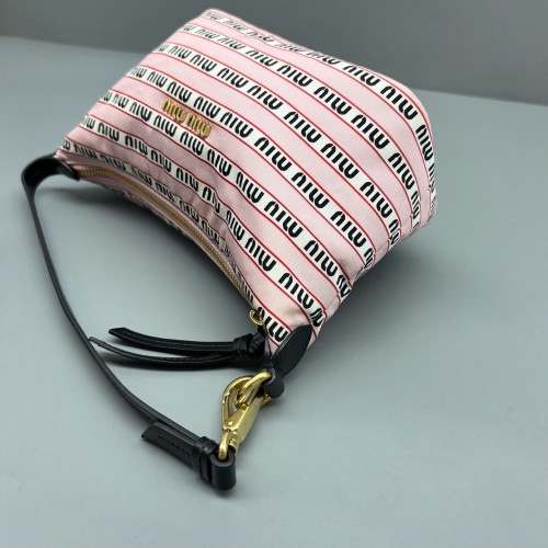 Miu Miu Mini Spirit Bag Re Nylon Calfskin Pink Black White