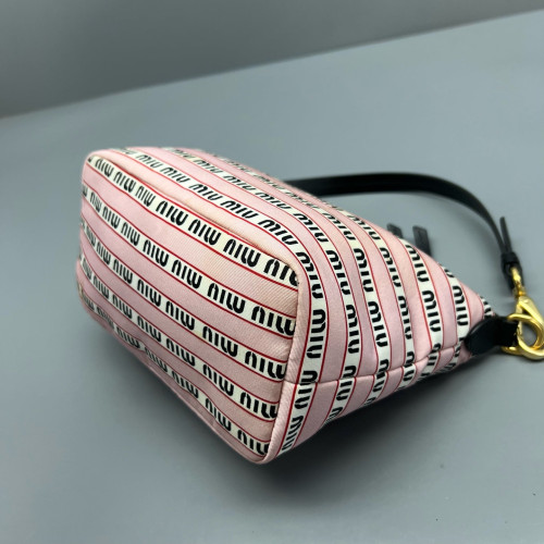 Miu Miu Mini Spirit Bag Re Nylon Calfskin Pink Black White