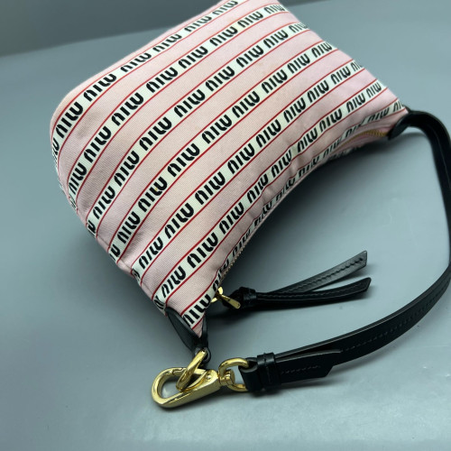 Miu Miu Mini Spirit Bag Re Nylon Calfskin Pink Black White