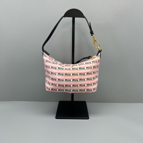 Miu Miu Mini Spirit Bag Re Nylon Calfskin Pink Black White