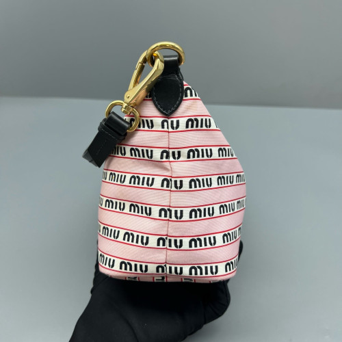 Miu Miu Mini Spirit Bag Re Nylon Calfskin Pink Black White
