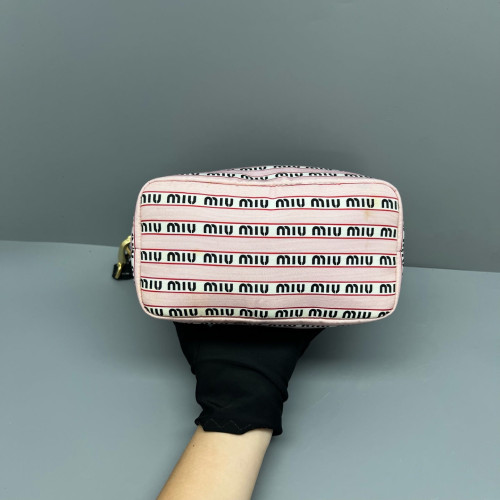 Miu Miu Mini Spirit Bag Re Nylon Calfskin Pink Black White