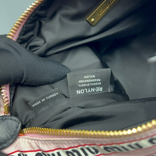 Miu Miu Mini Spirit Bag Re Nylon Calfskin Pink Black White