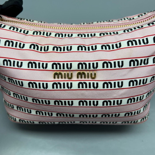 Miu Miu Mini Spirit Bag Re Nylon Calfskin Pink Black White