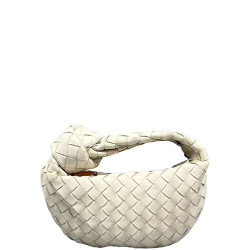 Bottega Veneta Mini Jodie Calfskin Intrecciato White