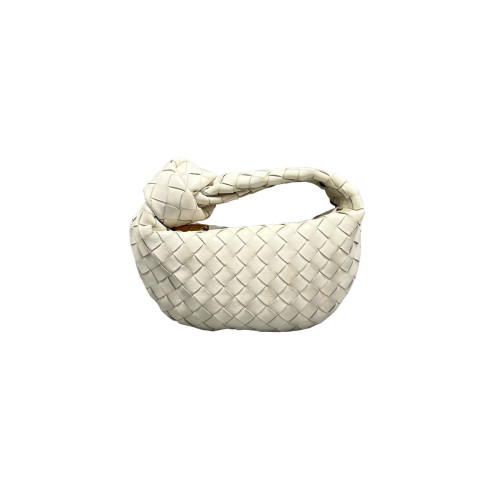 Bottega Veneta Mini Jodie Calfskin Intrecciato White