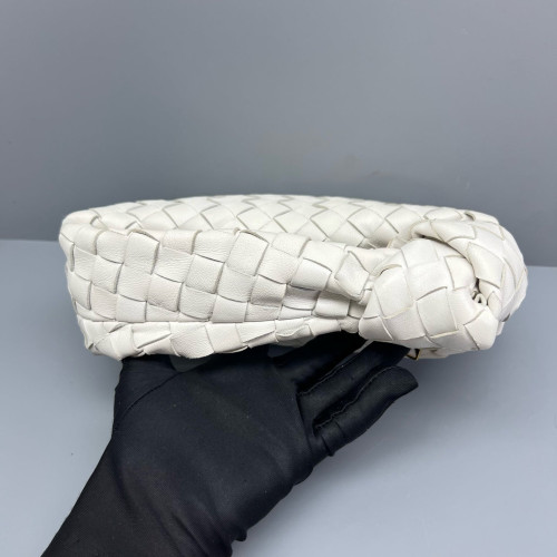 Bottega Veneta Mini Jodie Calfskin Intrecciato White