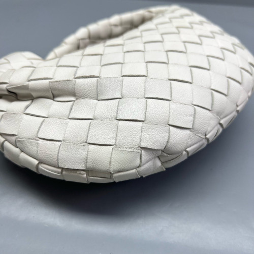 Bottega Veneta Mini Jodie Calfskin Intrecciato White