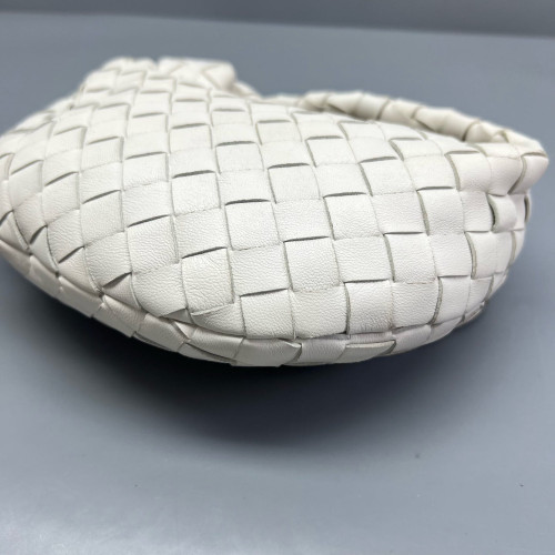 Bottega Veneta Mini Jodie Calfskin Intrecciato White