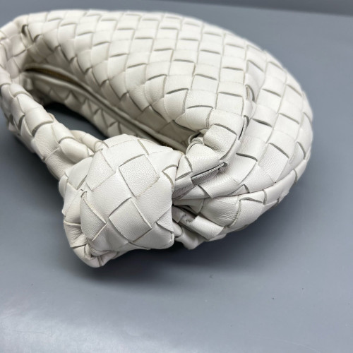 Bottega Veneta Mini Jodie Calfskin Intrecciato White