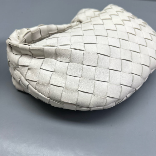 Bottega Veneta Mini Jodie Calfskin Intrecciato White