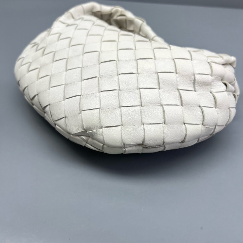 Bottega Veneta Mini Jodie Calfskin Intrecciato White