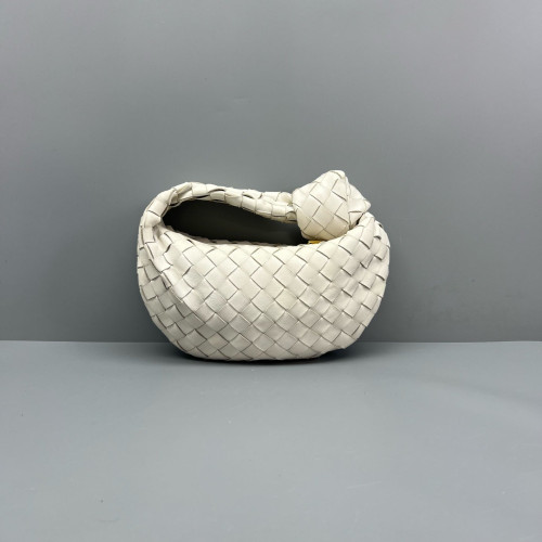 Bottega Veneta Mini Jodie Calfskin Intrecciato White