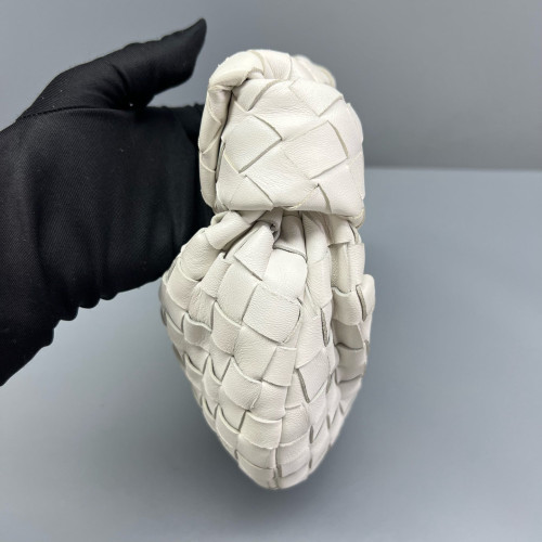 Bottega Veneta Mini Jodie Calfskin Intrecciato White