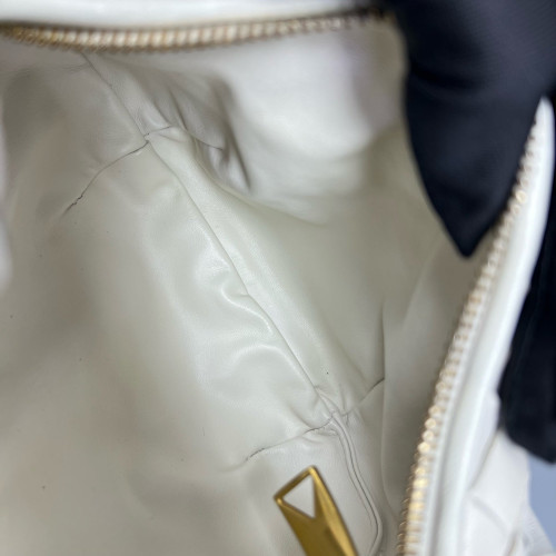 Bottega Veneta Mini Jodie Calfskin Intrecciato White