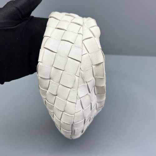 Bottega Veneta Mini Jodie Calfskin Intrecciato White
