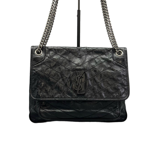 Yves Saint Laurent Medium Niki Chain Pull Up Leather Black