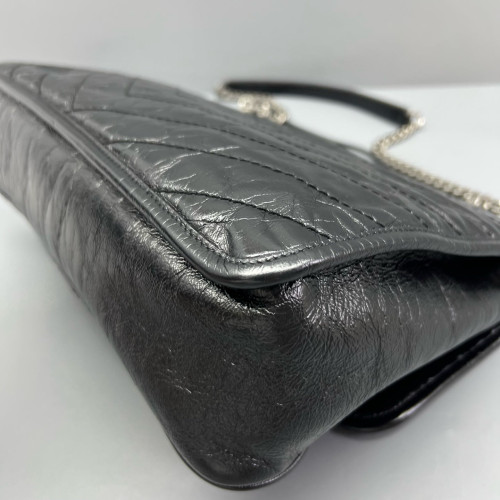 Yves Saint Laurent Medium Niki Chain Pull Up Leather Black