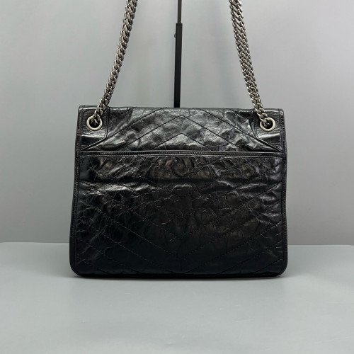 Yves Saint Laurent Medium Niki Chain Pull Up Leather Black