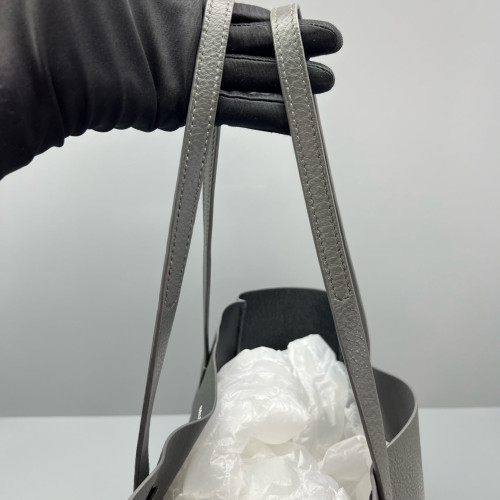 Balenciaga Tote Bag Grained Calfskin Grey