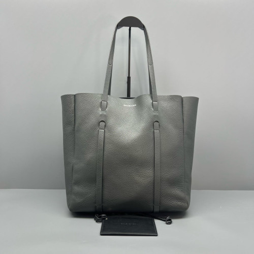 Balenciaga Tote Bag Grained Calfskin Grey