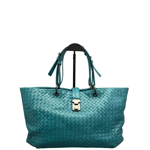 Bottega Veneta Tote Bag Lambskin Intrecciato Nappa Blue