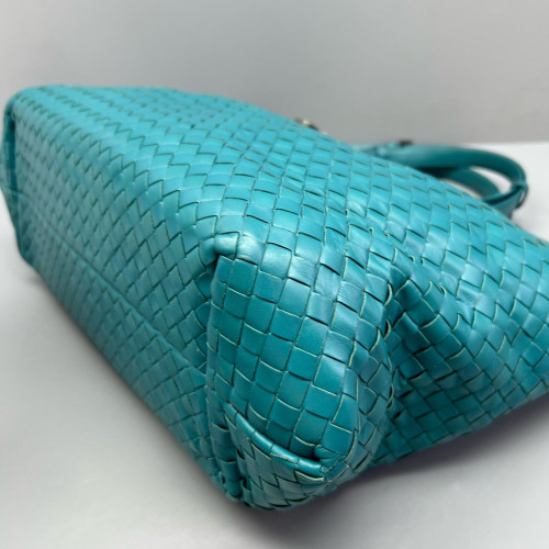 Bottega Veneta Tote Bag Lambskin Intrecciato Nappa Blue