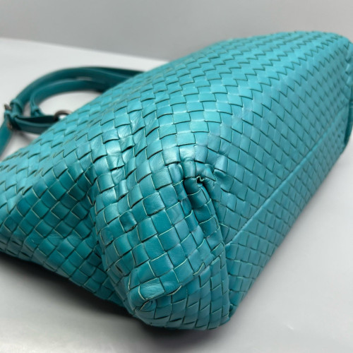 Bottega Veneta Tote Bag Lambskin Intrecciato Nappa Blue