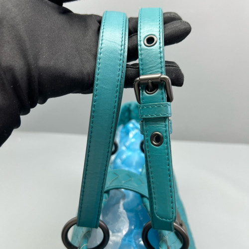 Bottega Veneta Tote Bag Lambskin Intrecciato Nappa Blue