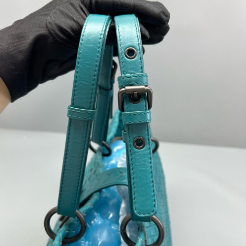 Bottega Veneta Tote Bag Lambskin Intrecciato Nappa Blue
