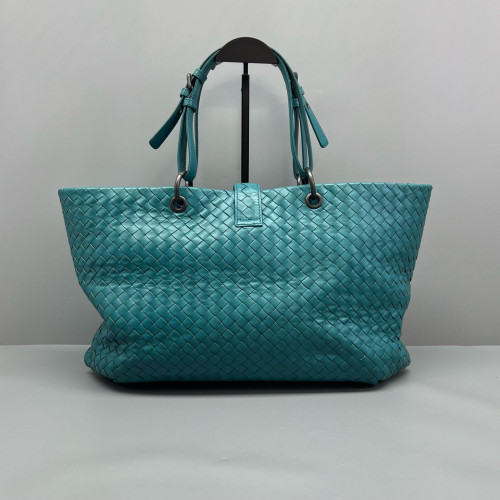 Bottega Veneta Tote Bag Lambskin Intrecciato Nappa Blue