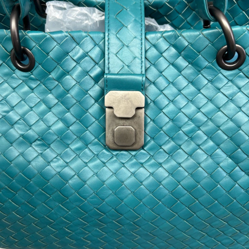 Bottega Veneta Tote Bag Lambskin Intrecciato Nappa Blue