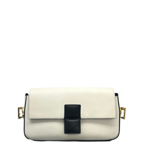 Fendi Baguette Calfskin White Black