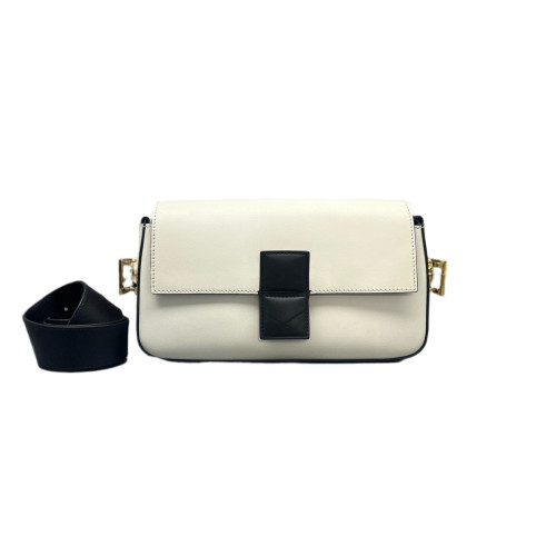 Fendi Baguette Calfskin White Black
