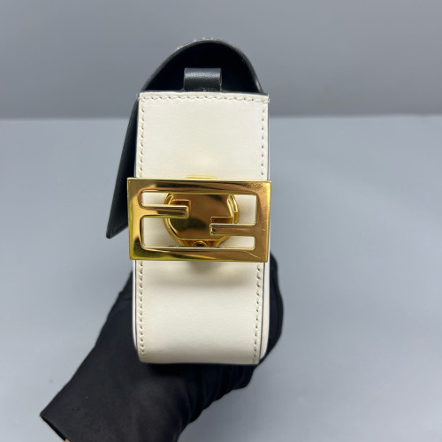 Fendi Baguette Calfskin White Black
