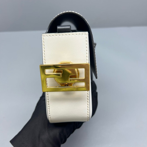 Fendi Baguette Calfskin White Black