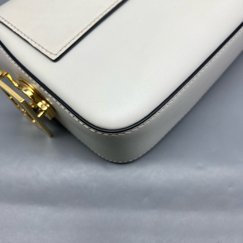 Fendi Baguette Calfskin White Black