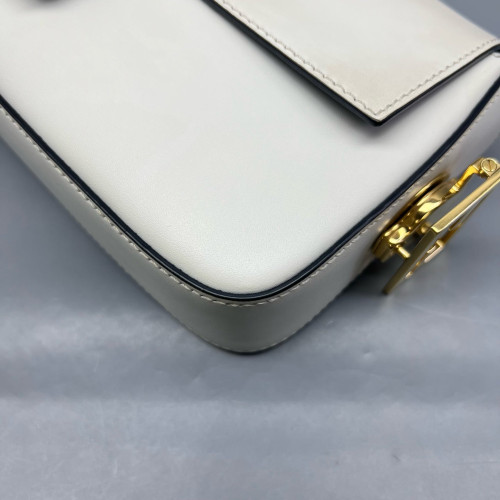 Fendi Baguette Calfskin White Black