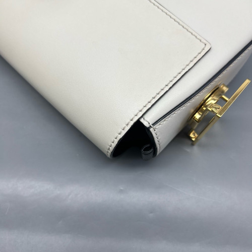 Fendi Baguette Calfskin White Black
