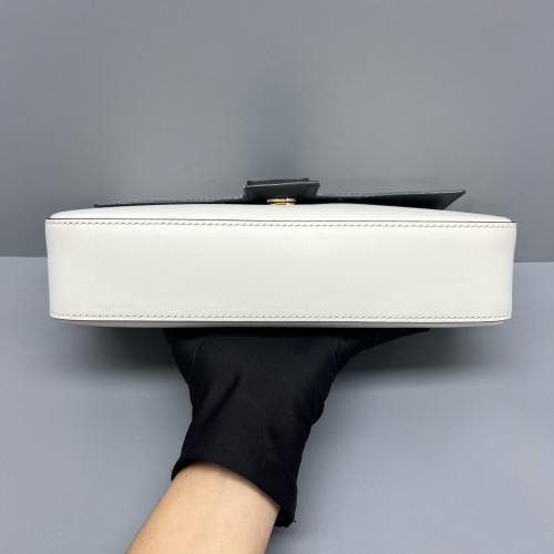 Fendi Baguette Calfskin White Black